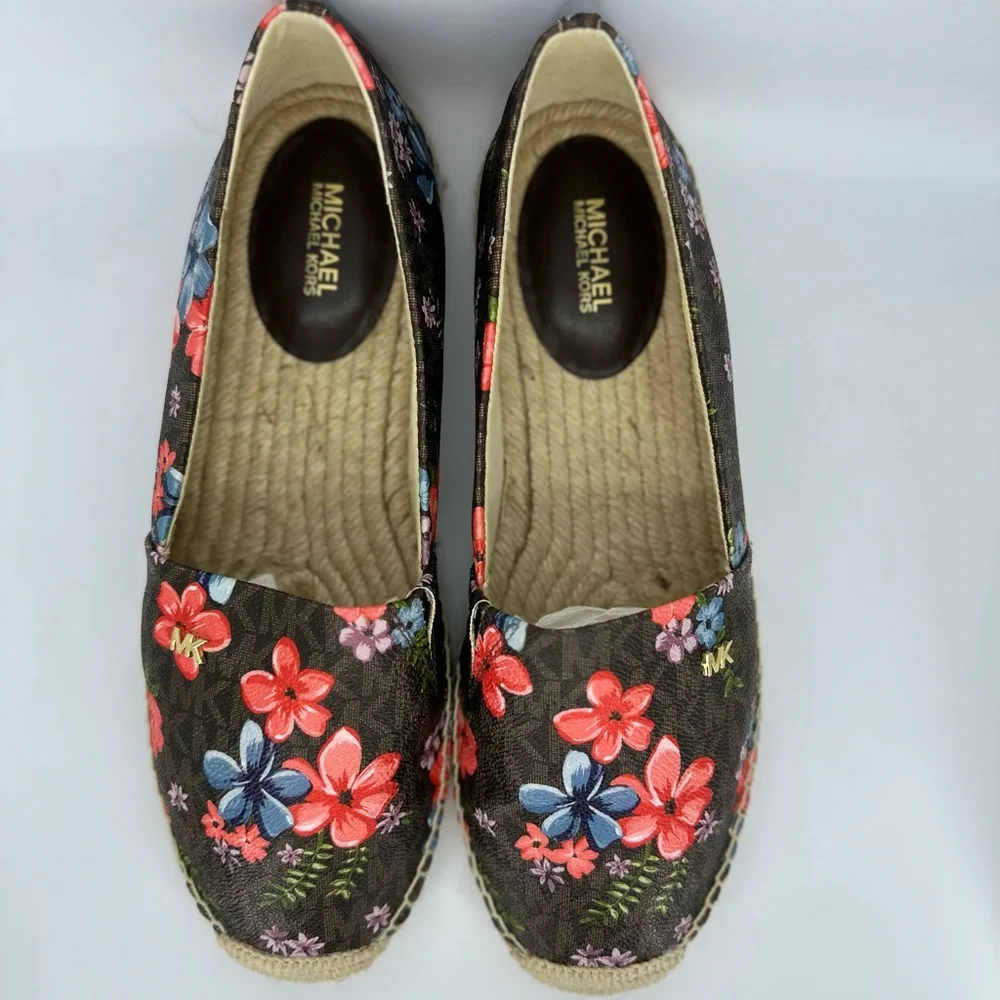 New!Michael Kors Womens Kendrick Slip-On Brown Floral signature logo siz… - Picture 7 of 16